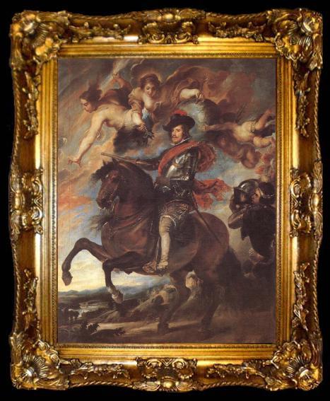 framed  VELAZQUEZ, Diego Rodriguez de Silva y Portrait of Filipu rid horse, ta009-2